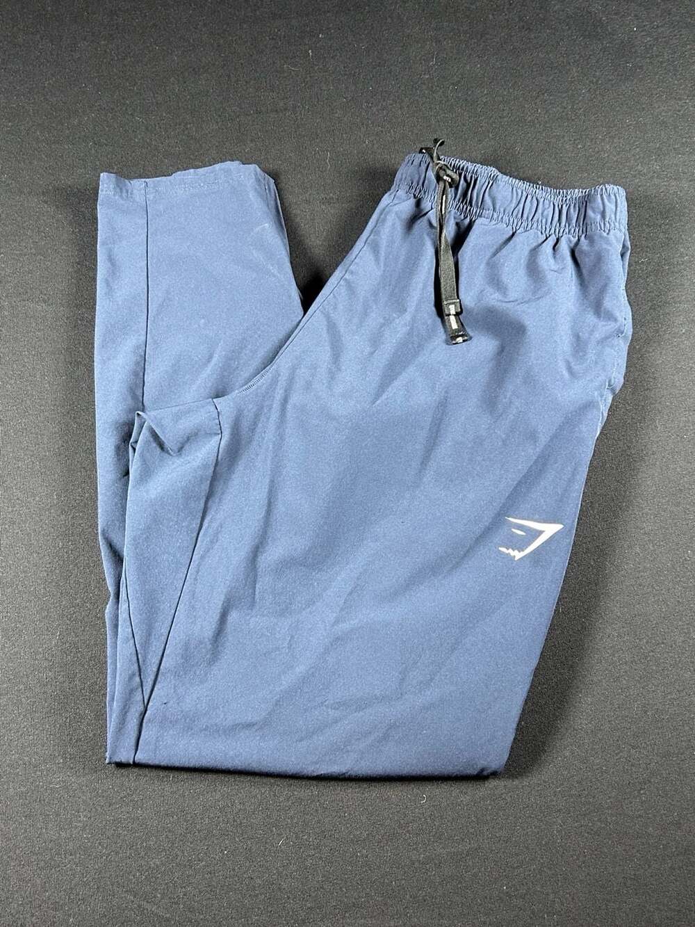 Gymshark Mens Arrival Woven Joggers Medium Navy Blue Ankle Zip Track Pants M